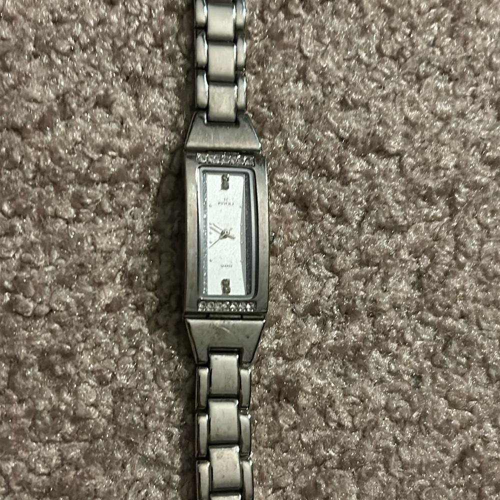 RIVOLI women’s vintage silver/crystal luxury stainless‎ steel bracelet watch